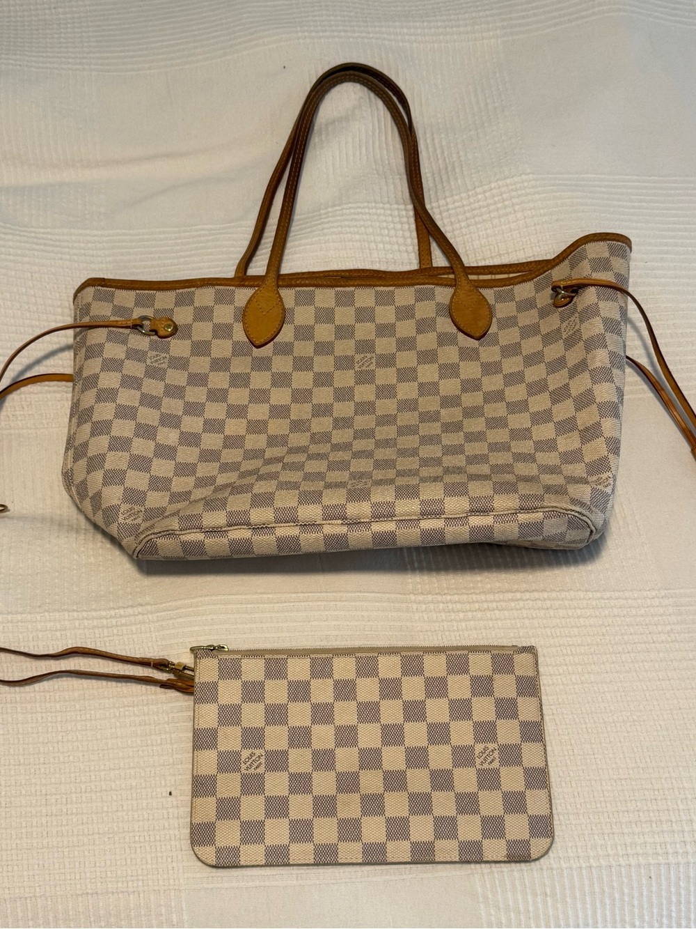 Louis Vuitton Neverfull GM Damien Azur with Removable Pouch/Clutch with duster